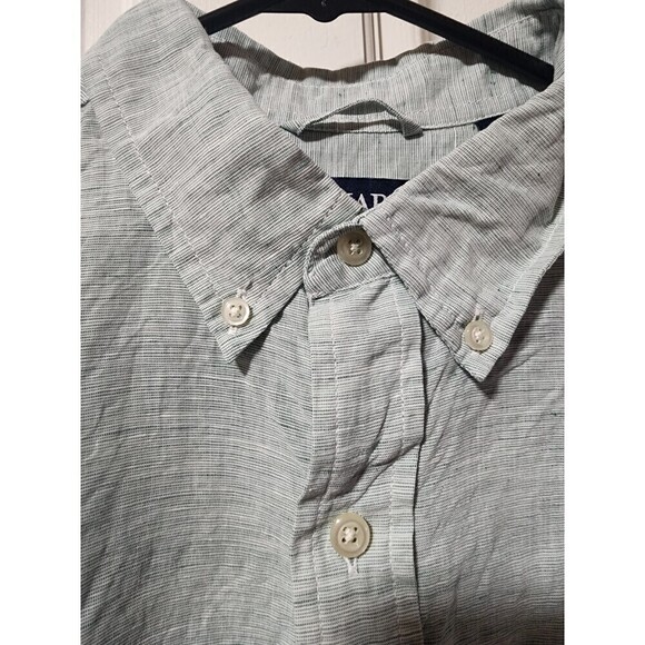 Chaps Linen Cotton Men's Medium Short Sleeve Button-Up Shirt - Picture 10 of 11
